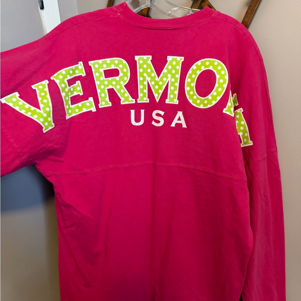 Spirit Jersey Vermont USA Pink Long Sleeve Oversized Shirt Small